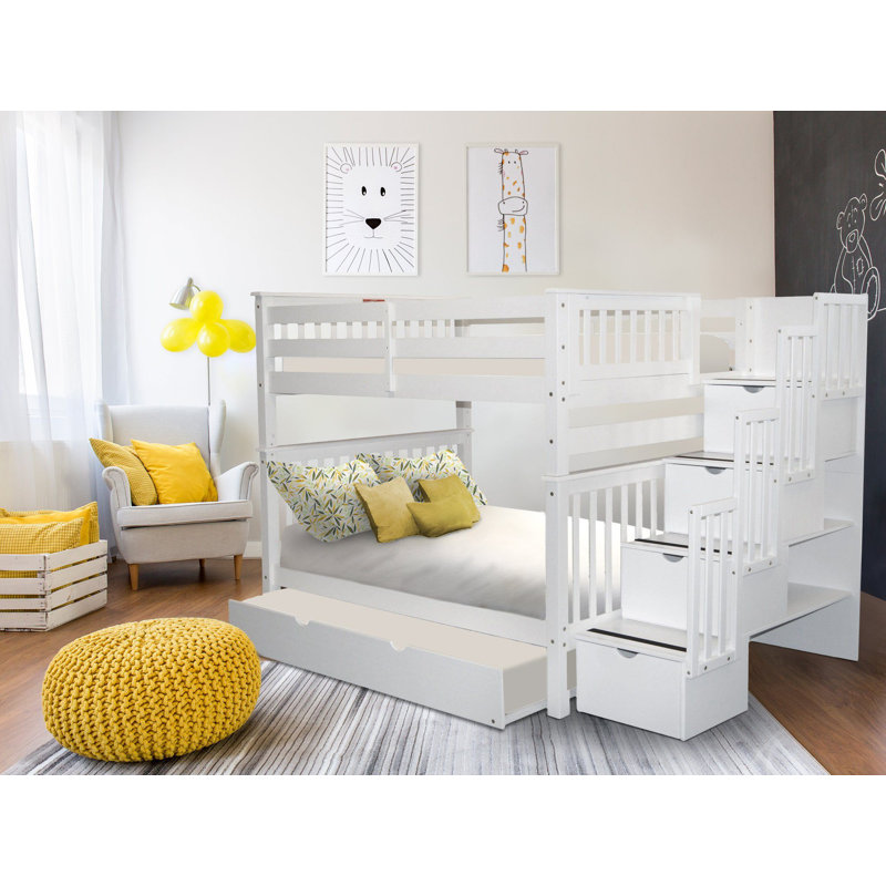 Harriet Bee Tena 4 Drawer Solid Wood Standard Bunk Bed with Trundle by
